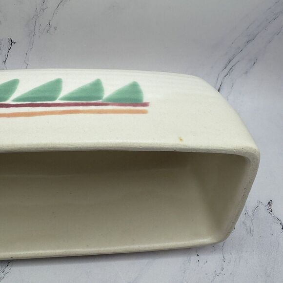 TAOS TREASURE CRAFT BUTTER DISH Southwest Adobe Stone Ware Made In The USA - Picture 7 of 12
